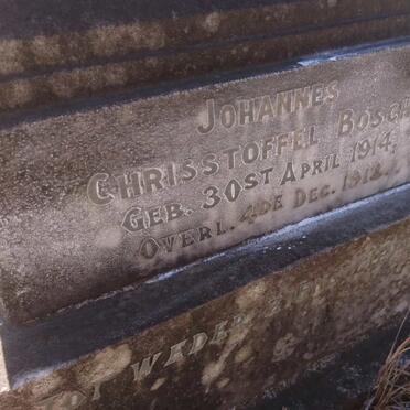 BOSCH Johannes Chrisstoffel 1914-1918