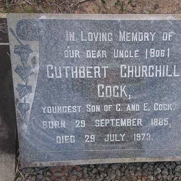 COCK Cuthbert Churchill 1885-1973