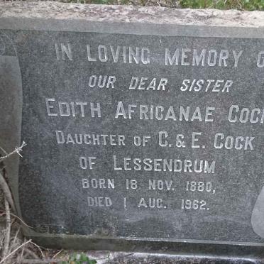 COCK Edith Africanae 1880-1962