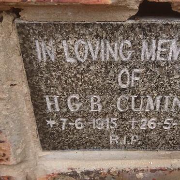 CUMINGS H.G.B. 1915-1992