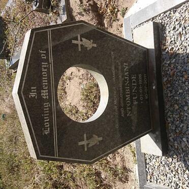 FUNDE Ntombinjani 1926-2011