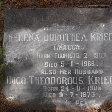 KRIEDEMAN Hugo Theodorus 1905-1973 &amp; Helena Dorothea FOURIE 1907-1966