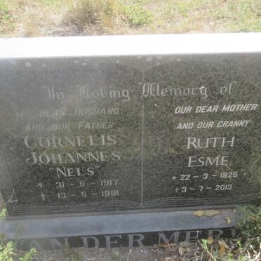 MERWE Cornelis Johannes, van der 1917-1991 &amp; Ruth Esme 1925-2013