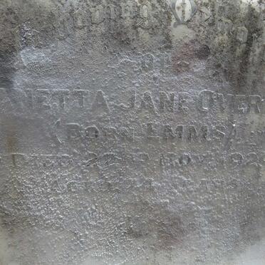 OVERTON Banetta Jane nee EMMS -1929