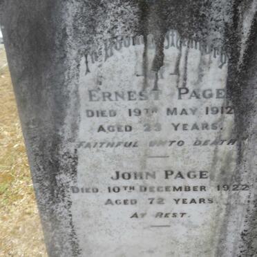 PAGE John -1922 :: PAGE Ernest -1912