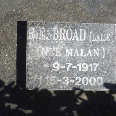 BROAD Stephen 1908-1994 &amp; R.E. MALAN 1917-2000