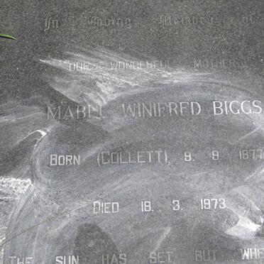 BIGGS Mabel Winifred nee COLLETT 1877-1973
