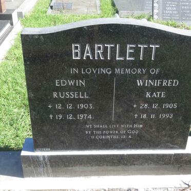 BARTLETT Edwin Russell 1903-1974 &amp; Winifred Kate 1905-1993
