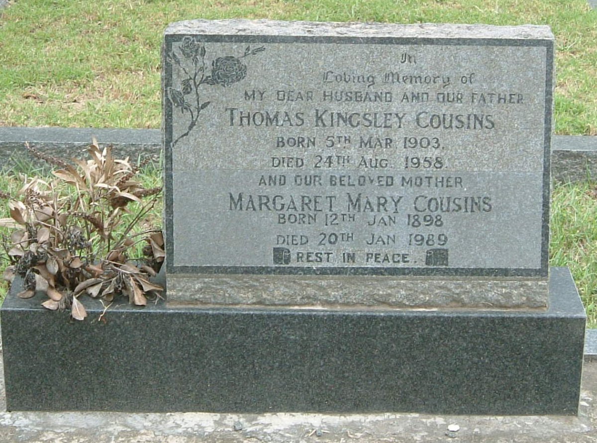 COUSINS Thomas Kingsley  1903-1958 &amp; Margaret Mary 1898-1989