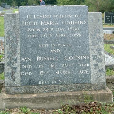 COUSINS Ivan Russell -1970 &amp; Edith Maria 1899-1955 