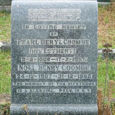 COOMBE Noel Henry 1907-1995 &amp; Pearl Beryl ESTMENT 1908-1957