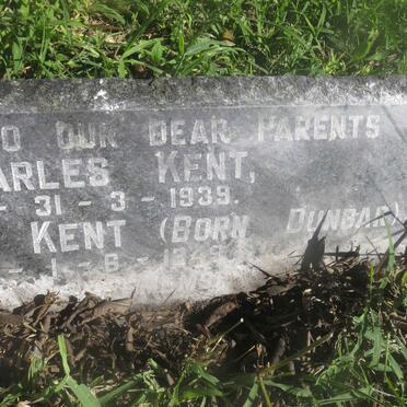 KENT Alfred Charles 1868-1939 &amp; Jacoba Elizabeth DUNBAR 1869-1949