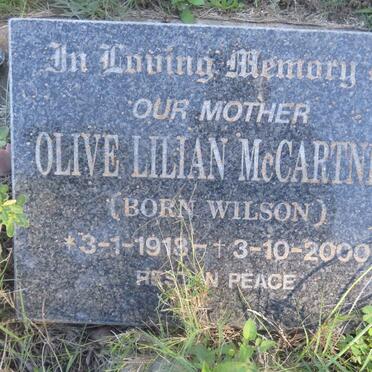 McCARTNEY Olive Lilian nee WILSON 1918-2000