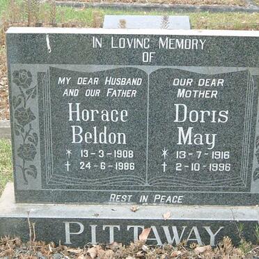 PITTAWAY Horace Beldon 1908-1986 &amp; Doris May 1916-1996