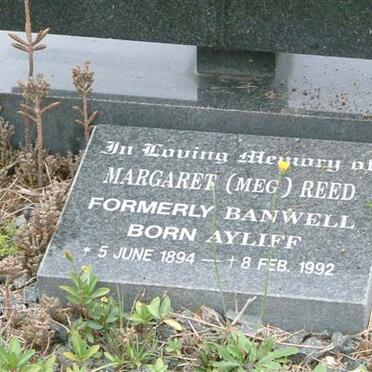REED Margaret formerly BANWELL born AYLIFF 1894-1992