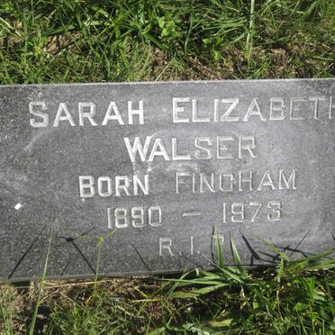 WALSER Sarah Elizabeth nee FINCHAM 1890-1973