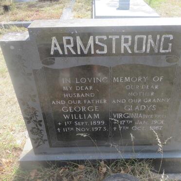 ARMSTRONG George William 1899-1973 &amp; Gladys Virginia VICE 1901-1987