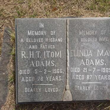 ADAMS R.H.T. -1966 &amp; Elinda May -1989