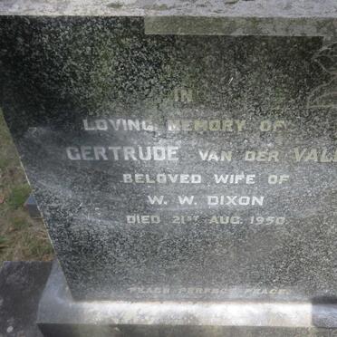 DIXON Gertrude, VAN DER VALK -1950