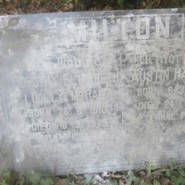 MILTON Austin Hawkes 1906-1985 &amp; Dorothy Elizabeth McRAE 1910-1979