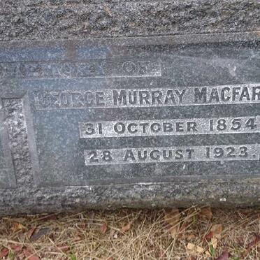 MACFARLANE George Murray 1854-1923 &amp; Julia Ann STYLE 1853-1936