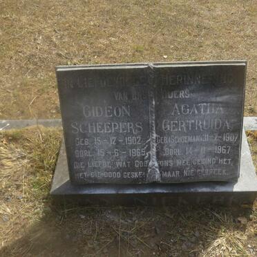 NIEKERK Gideon Scheepers, van 1902-1965 &amp; Agatha Gertruida SCHOEMAN 1907-1967