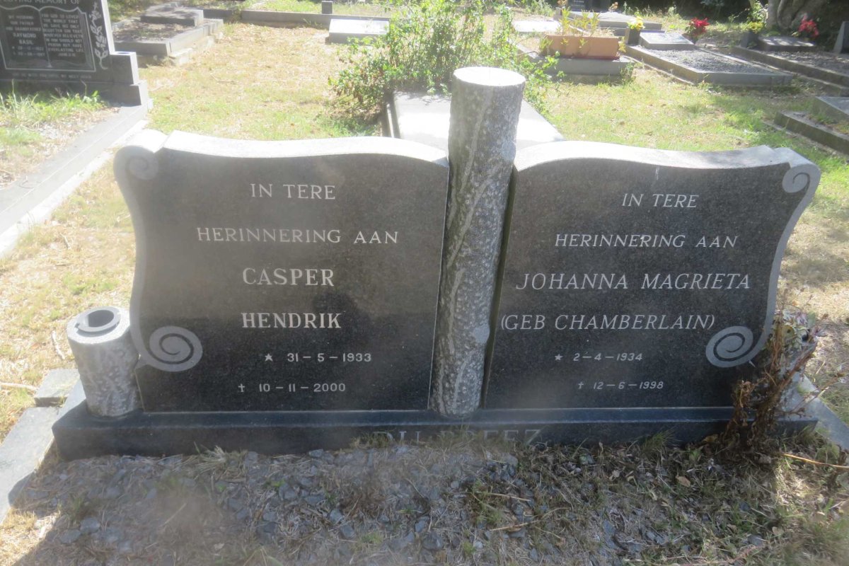 PREEZ Casper Hendrik, du 1933-2000 &amp; Johanna Magrieta CHAMBERLAIN 1934-1998