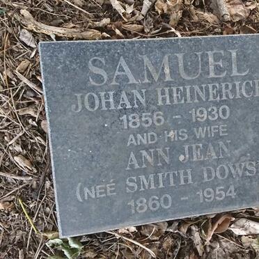 SAMUEL Johan Heinerich 1856-1930 &amp; Ann Jean SMITH-DOWSE 1860-1954