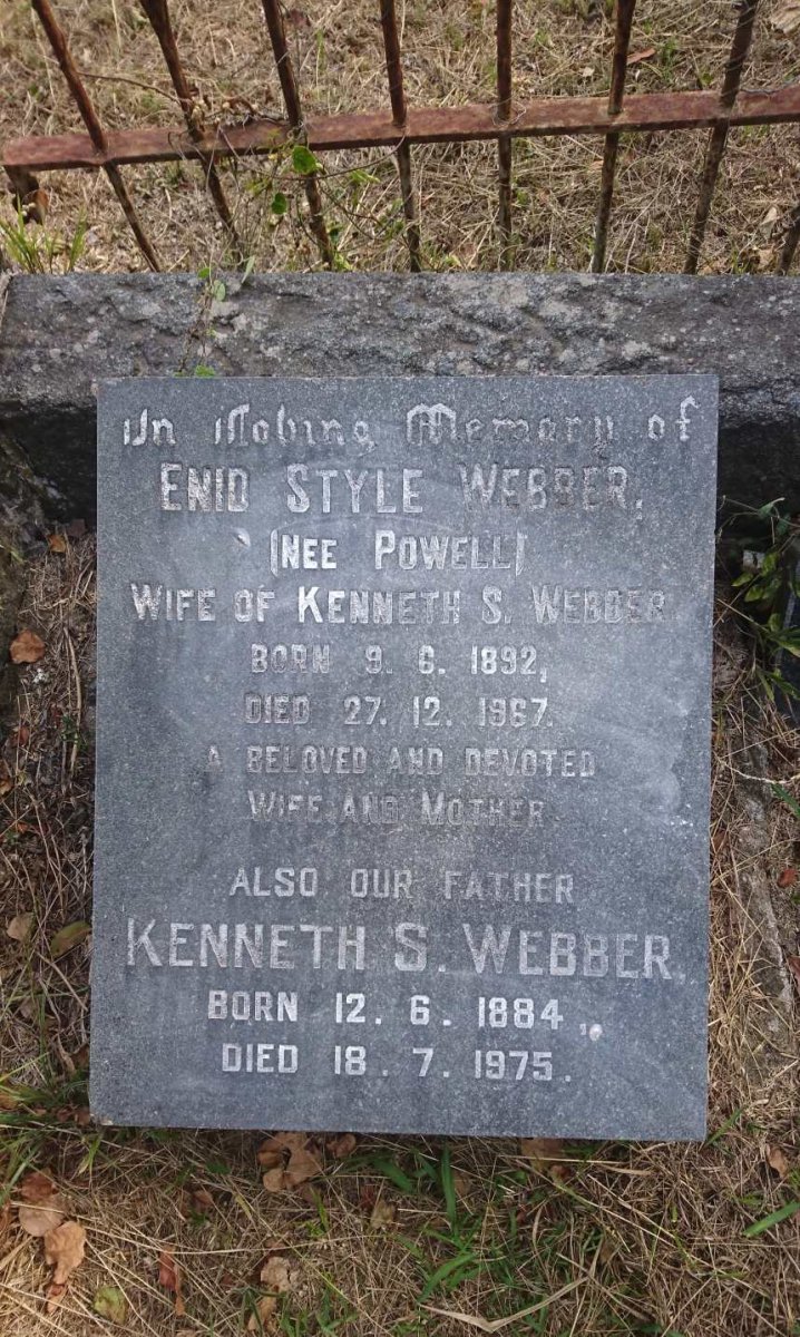 WEBBER Kenneth S. 1884-1975 &amp; Enid Style POWELL 1892-1967