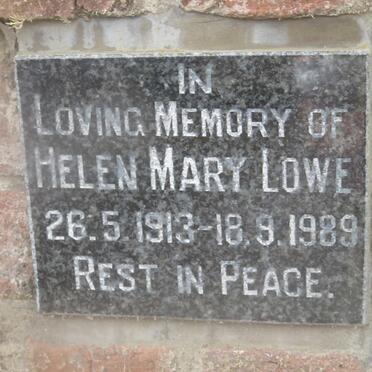 LOWE Helen Mary 1913-1989