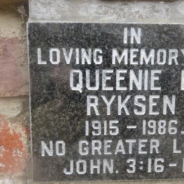 RYKSEN Queenie E. 1915-1986