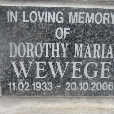 WEWEGE Dorothy Maria 1933-2006