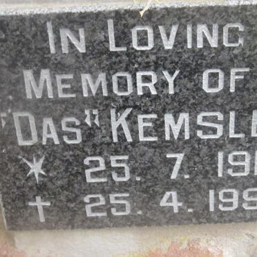 KEMSLEY Das 1912-1996