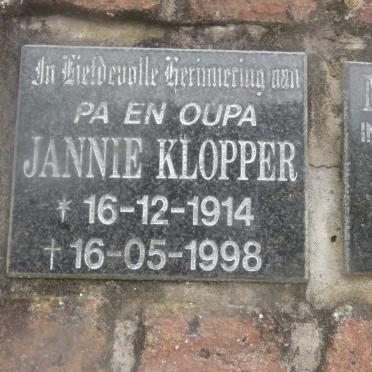 KLOPPER Jannie 1914-1998 