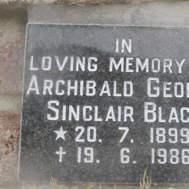 BLACK Archibald George, SINCLAIR 1899-1986