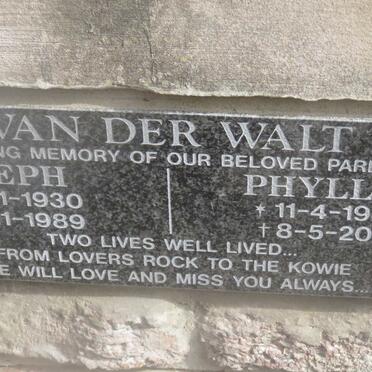 WALT Steph, van der 1930-1989 &amp; Phyllis 1933-2012