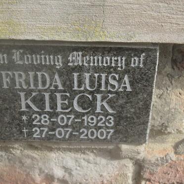 KIECK Frida Luisa 1923-2007