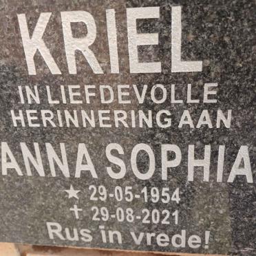 KRIEL Anna Sophia 1954-2021