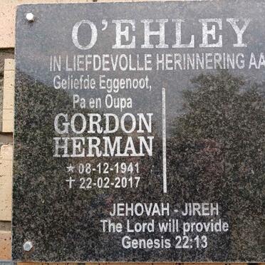 O'EHLEY Gordon Herman 1941-2017