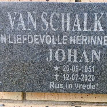 SCHALKWYK Johan, van 1951-2020