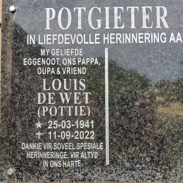 POTGIETER Louis de Wet 1941-2022
