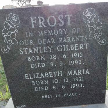 FROST Stanley Gilbert 1915-1992 &amp; Elizabeth Maria 1921-1993