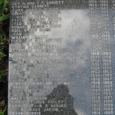 18. Memorial Plaque with list of names