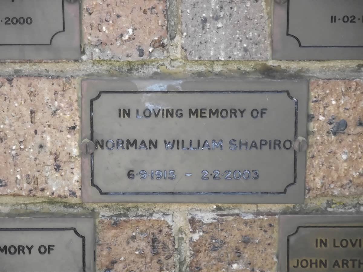 SHAPIRO Norman William 1915-2003