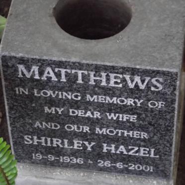 MATTHEWS Shirley Hazel 1936-2001
