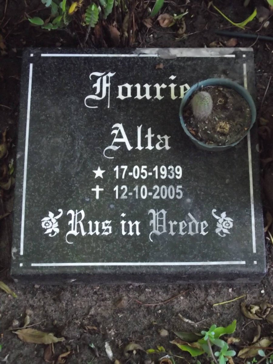 FOURIE Alta 1939-2005