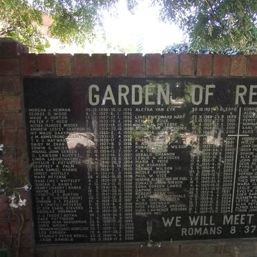 4. Memorial Wall - List of names