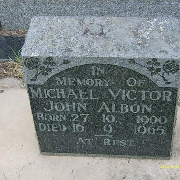 ALBON Michael Victor John 1900-1965