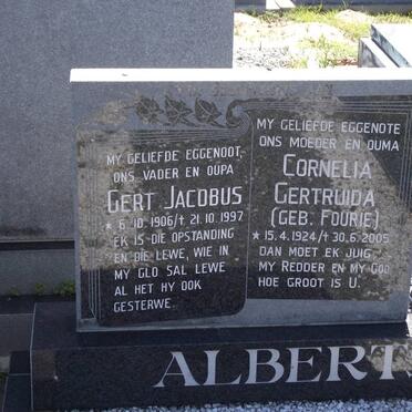 ALBERTS Gert Jacobus 1906-1997 &amp; Cornelia Gertruida FOURIE 1924-2005