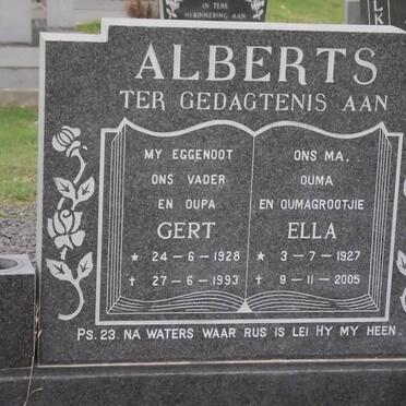 ALBERTS Gert 1928-1993 &amp; Ella 1927-2005